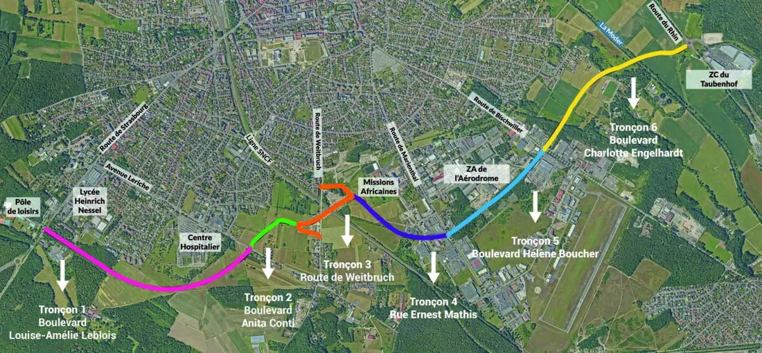 Voici les différents tronçons reliés par la VLS